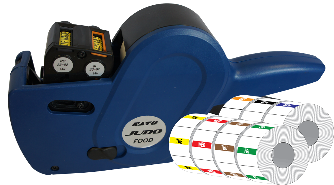 Etiquetadora Manual SATO JUDO FOOD Doble Línea (European Layout) Color Púrpura (Copia)